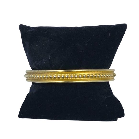 Vintage Givenchy Gold Matte Etruscan-Revival Bangle Bracelet - Picture 3 of 6